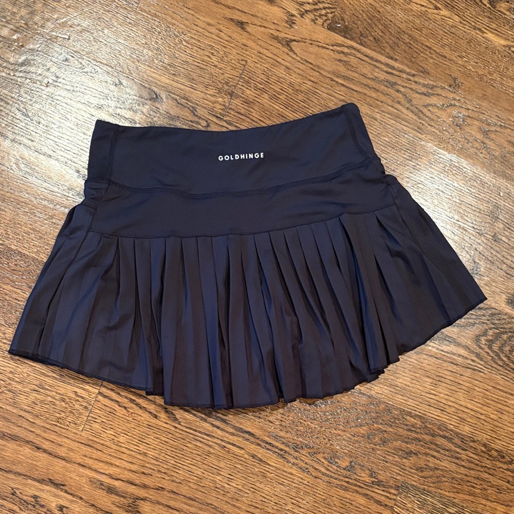 Goldhinge Black Pleated Mini Skirt